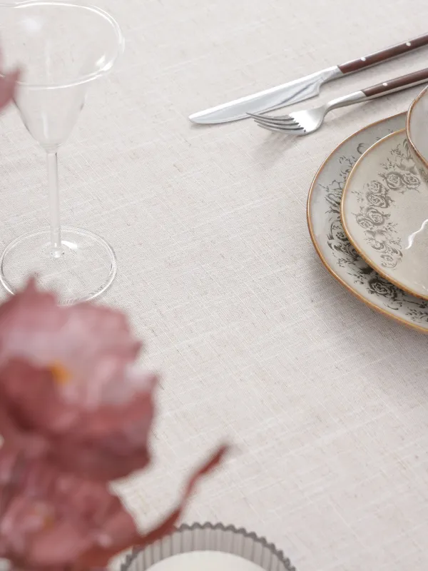 Дастархан, 170х250 см, шілтерлі, полиэстер/зығыр/мақта, сарғылт-қоңыр, Natural framed, image-2