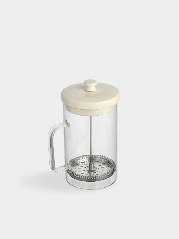 Френч-пресс, 950 мл, с мерной шкалой, стекло Б/сталь/керамика, молочный, Milk kitchen, image-1
