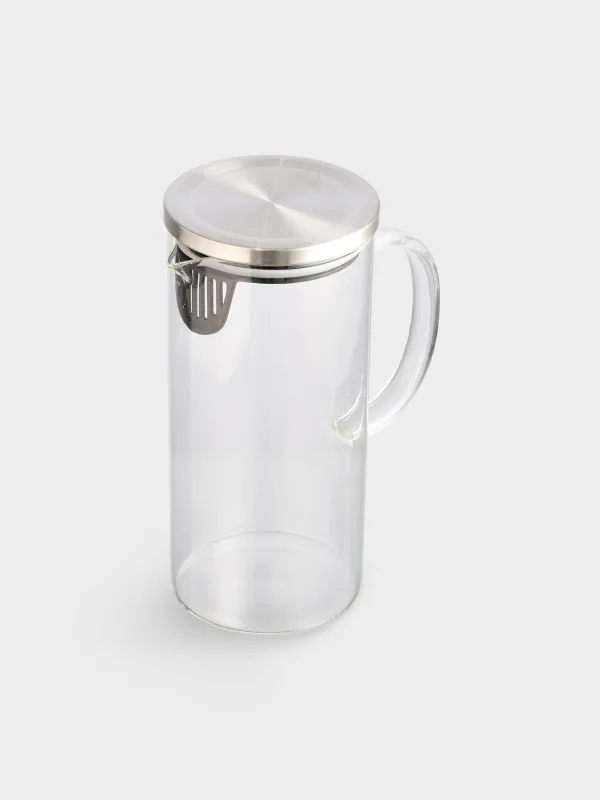 Кувшин, 1,2 л, с крышкой-фильтром, стекло Б/сталь, Classic, image-2