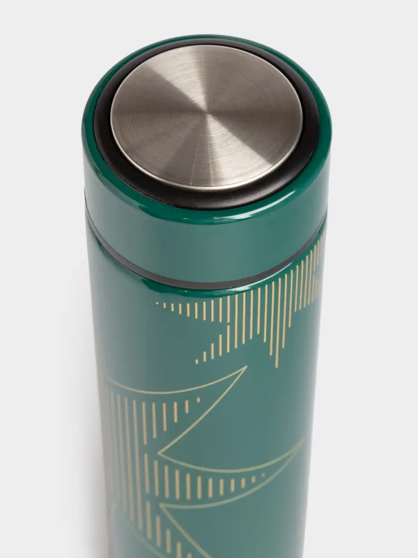 Термос, 500 мл, сталь/пластик, зеленый, Звезды, Joy, image-1