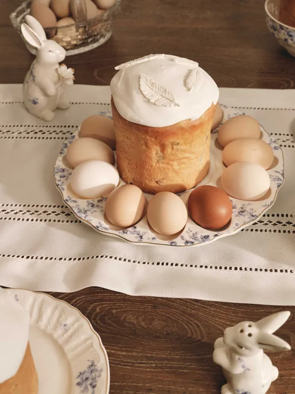 Блюдо пасхальное, 28 см, Цветы гжель, Tradition Easter, image-6