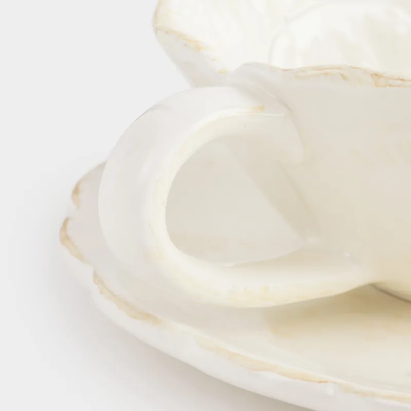 Шай жұбы, 1 адам, 2 зат, 350 мл, керамика, сүт түстес сарғылт-қоңыр, Гүл, Bloome, image-2