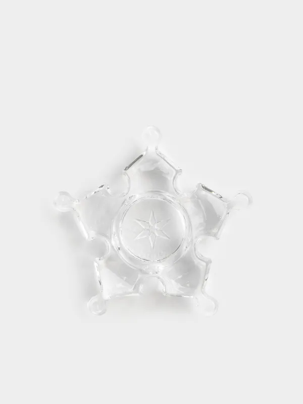 Подсвечник, 11 см, для чайной свечи, стекло, Снежинка, Snowfall, image-0