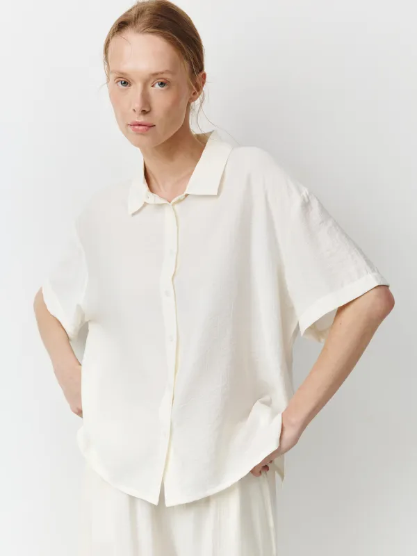 Әйелдер жейдесі, өлшемі XS, қысқа жеңді, вискоза/нейлон К, сүт түстес, Anita, image-1