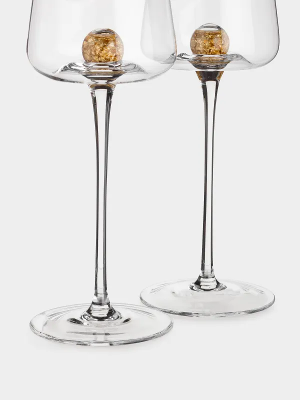Бокал для белого вина, 350 мл, 2 шт, кристальное стекло, Янтарный шар, Sorento globular, image-5