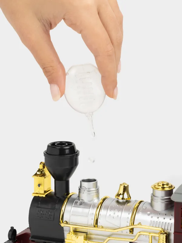 Ойыншық теміржол, L, музыкалық, жарықтандырылған/түтіні бар, пластик, Пойыз, Game rail, image-7