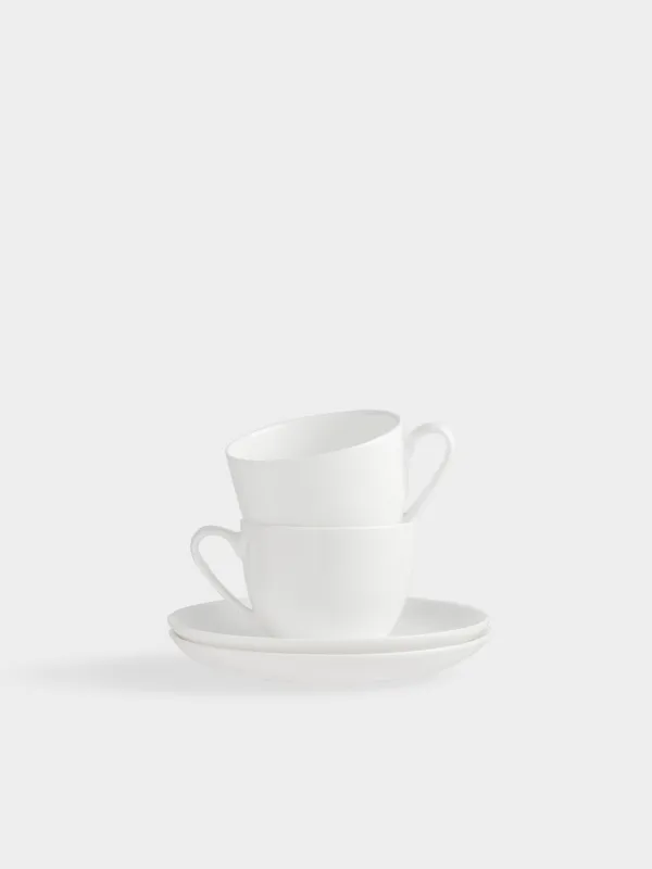 Шай жұбы, 2 адам, 4 зат, 270 мл, фарфор F, ақ, Ideal white, image-0