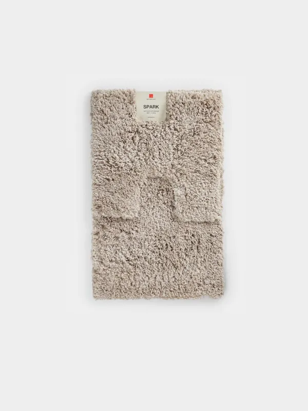 Жуынатын бөлмеге арналған кілемше, 50x80/50x50 см, 2 дана, сырғанауға қарсы, полиэстер, құмды, Spark, image-4