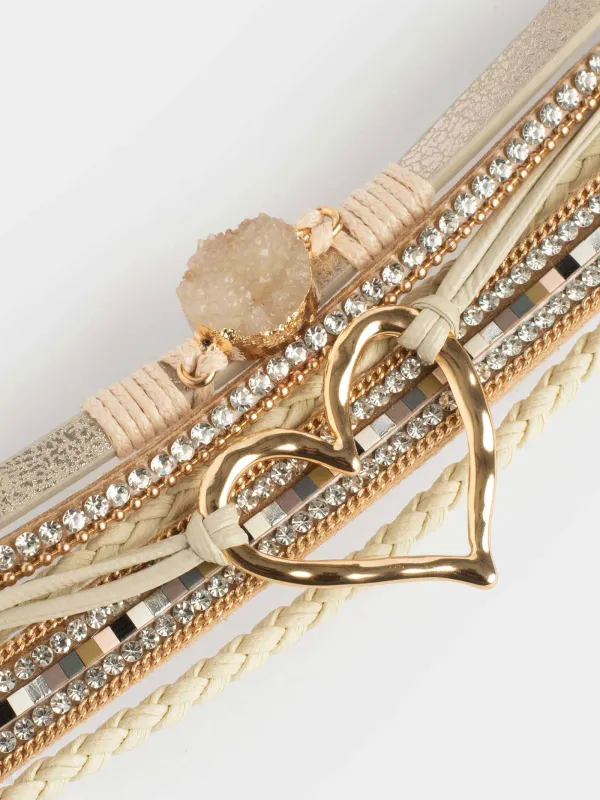 Білезік, 20 см, көп деңгейлі, полиэстер/металл, Jewelry heart, image-5