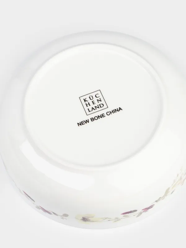 Салат ыдысы, 16х6 см, 700 мл, фарфор N, ақ, Сары гүлдер, Floweri, image-3