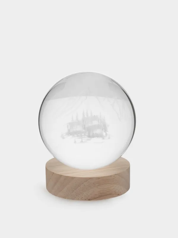 Светильник декоративный, 10 см, с подсветкой, стекло/дерево, Горы, Illumination, image-0