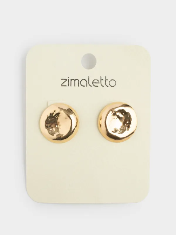 Пуссет сырғалары, 3 см, 2 дана, металл, алтын, Jewelry, image-2