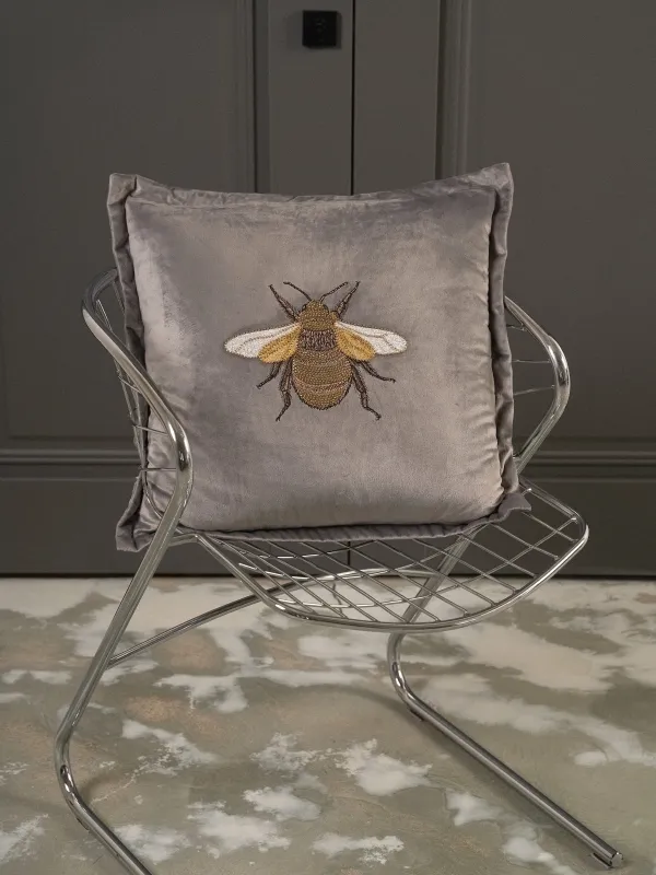 Подушка декоративная, вельвет/бисер, Bugs, image-2
