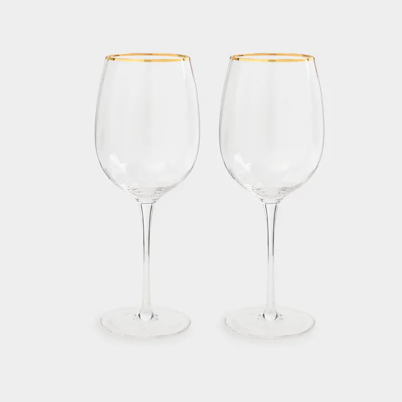 Бокал для вина, 2 шт, с золотистым кантом, Filo R gold
