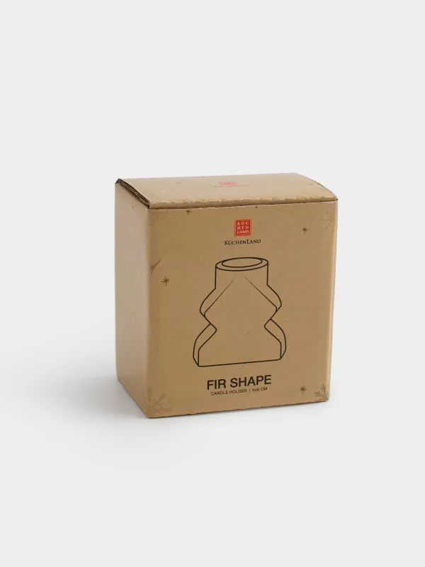 Подсвечник, 6 см, для тонкой свечи, стекло, красный, Елка, Fir shape, image-4