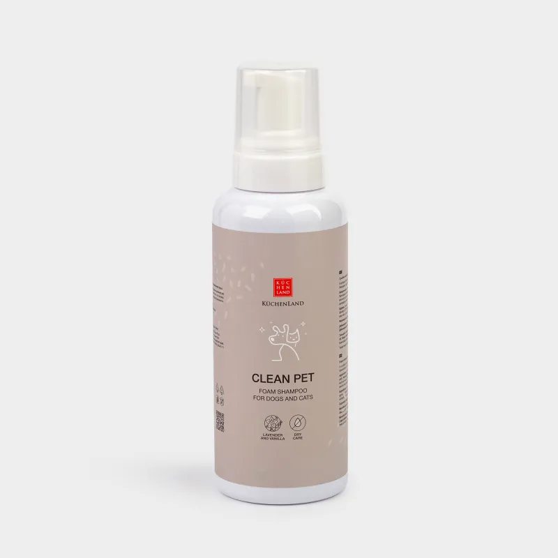 Жануарларға арналған көбік сусабыны, 500 мл, құрғақ тазалау, әмбебап, Лаванда және ваниль, Clean pet