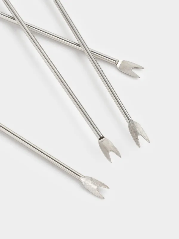 Канапе таяқшалары, 12 см, 4 дана, металл, алтын түстес, Кірпі мен саңырауқұлақ, Golden glow, image-3