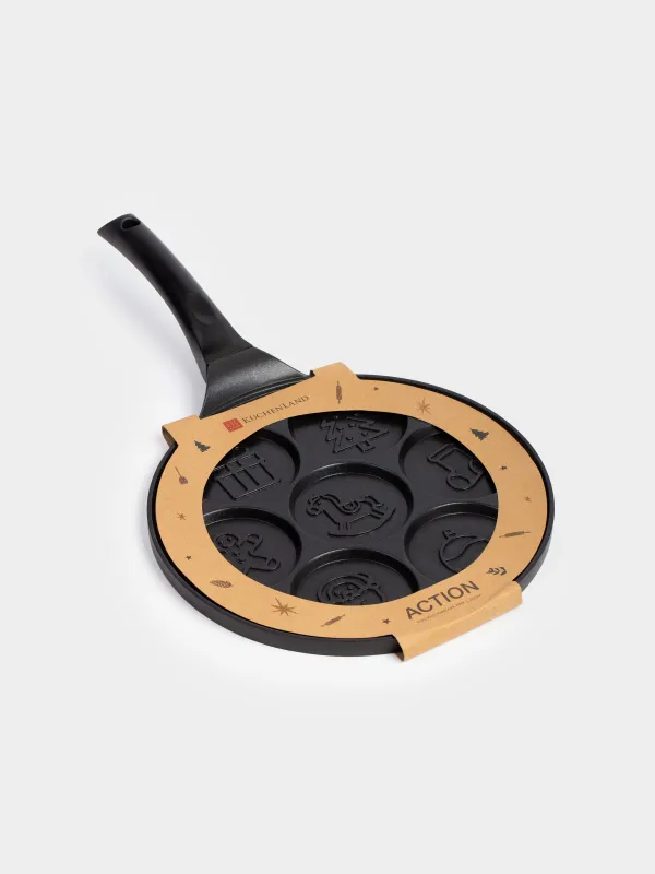 Жұмыртқа мен құймаққа арналған таба, 26 см, 7 бөлім, жабыны бар, алюминий, Жаңа жылдық атрибуттар, Action, image-6