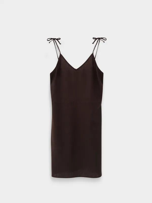 Әйелдер көйлегі, мини, өлшемі S, белдіктері бар, вискоза/зығыр, лимон, Nicolia, image-7