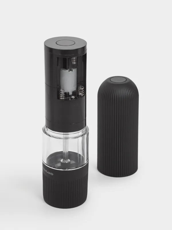 Мельница для специй, 21 см, электрическая, сталь/пластик, LED, черная, Полосы, Mill stripes, image-5