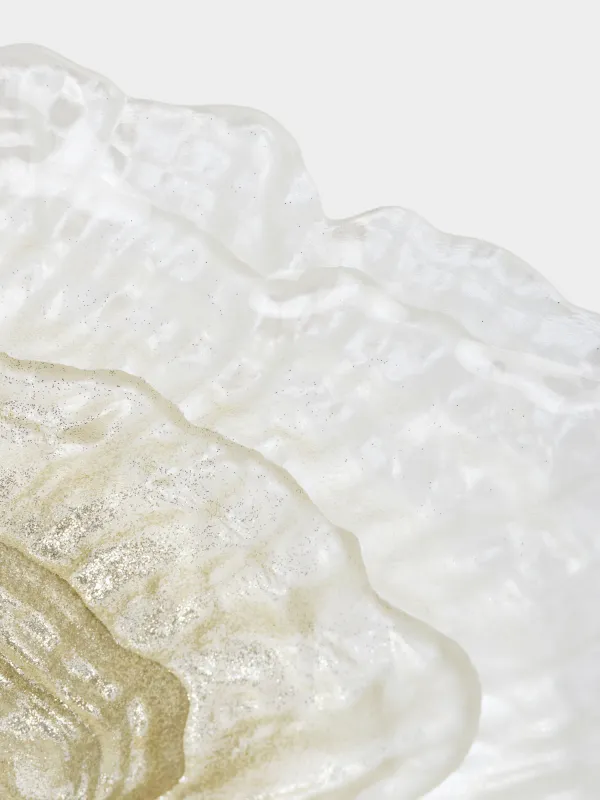 Ыдыс, 38х29х7 см, шыны, сүт түстес/шампан, Устрица, Shellfish, image-2