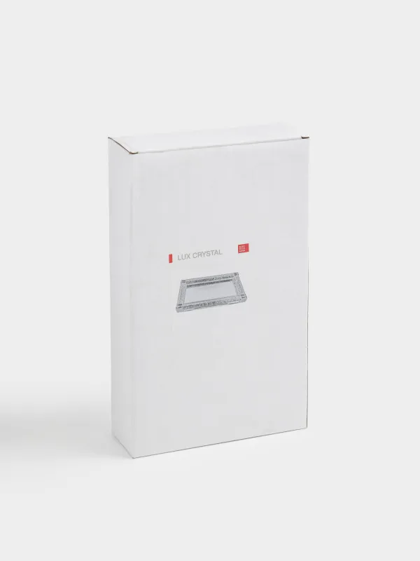 Науа, 25х14 см, кристалды шыны/страздар, тікбұрышты, Күміс кристалдар, Lux crystal, image-4