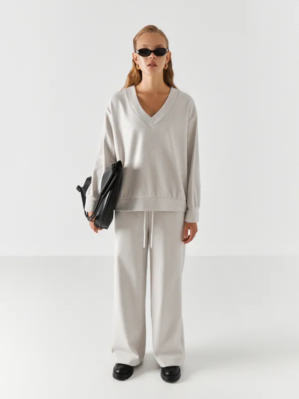 Свитшот женский, полиэстер/вискоза, серый, Sherry, image-3