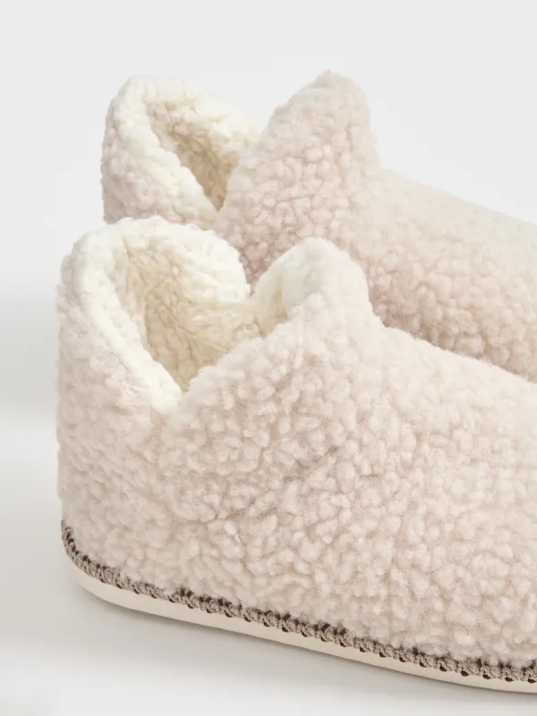 Әйелдер тәпішкелері, үйге арналған, өлшемі 36-37, ұзын, шерпа, сүт түстес, Cozy winter, image-2