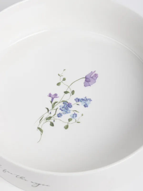 Блюдо, 23х6 см, с бортами, фарфор N, белое, Полевые цветы, Cowslip, image-3