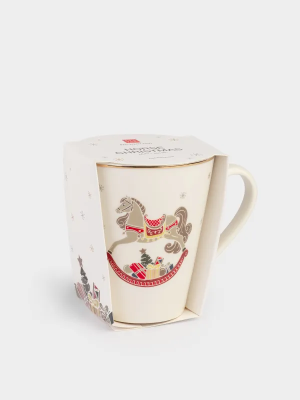 Саптыаяқ, 300 мл, фарфор N, ақ, Сыйлықтары бар жылқы, Horse christmas, image-4