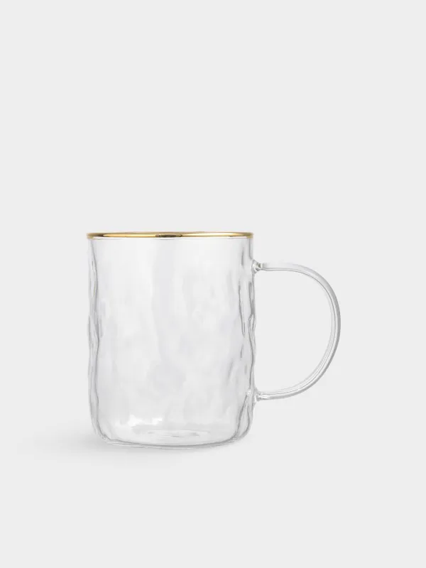 Кружка, 400 мл, 2 шт, с золотистым кантом, Ripply gold, image-3
