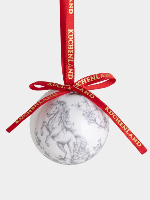 Игрушка елочная, 5 см, пенопласт, Шар, Лошадка, Ball print, image-0