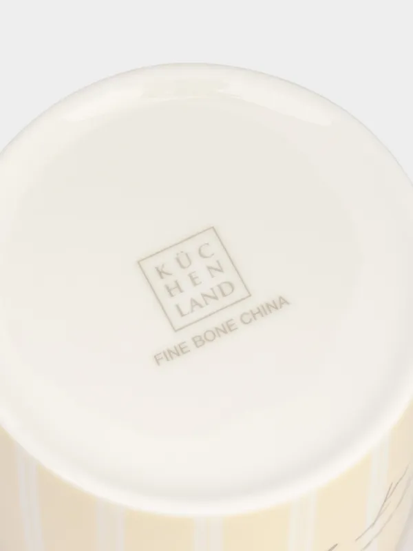 Саптыаяқ, 380 мл, 2 дана, фарфор F, ақ, алтын жиегі бар, Жолақтар, Geometry, image-5