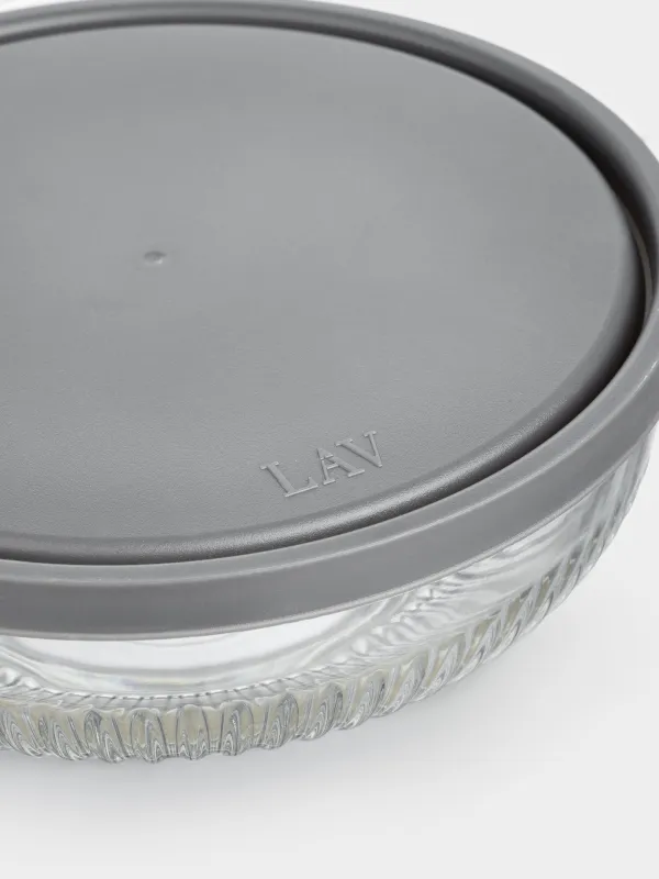 Салат ыдысы, 20х7 см, 1,4 л, қақпағы бар, шыны Р / пластик, Мадейра, image-2