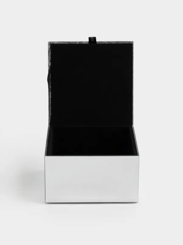 Шкатулка для украшений, 12х12 см, стекло/металл, зеркальная, Бабочка, Glossy, image-3