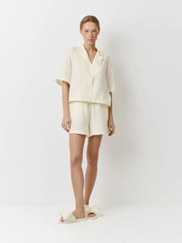 Рубашка женская, домашняя, укороченная, Allison, image-2