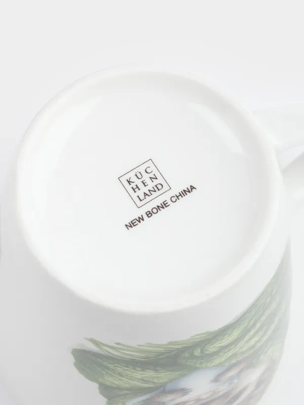 Кружка, 420 мл, фарфор N, белая, Ежик c какао в пледе, Forest animals, image-3