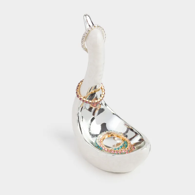 Зергерлік бұйымдарға арналған ұстағыш, 10 см, полирезин, күміс інжу, Аққу, Fantastic, image-4