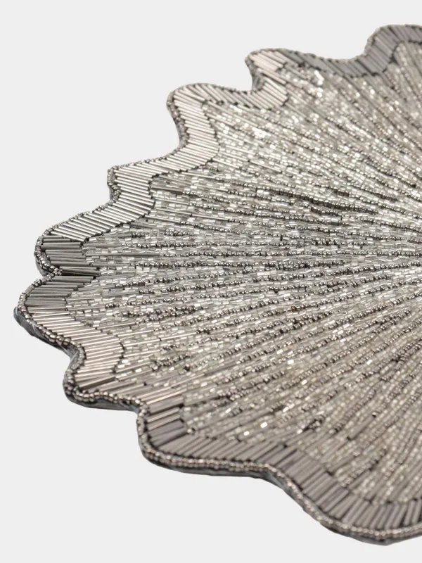 Аспаптарға арналған майлық, 36 см, бисер, бұйра, сұр-күміс, Art beads-t, image-1