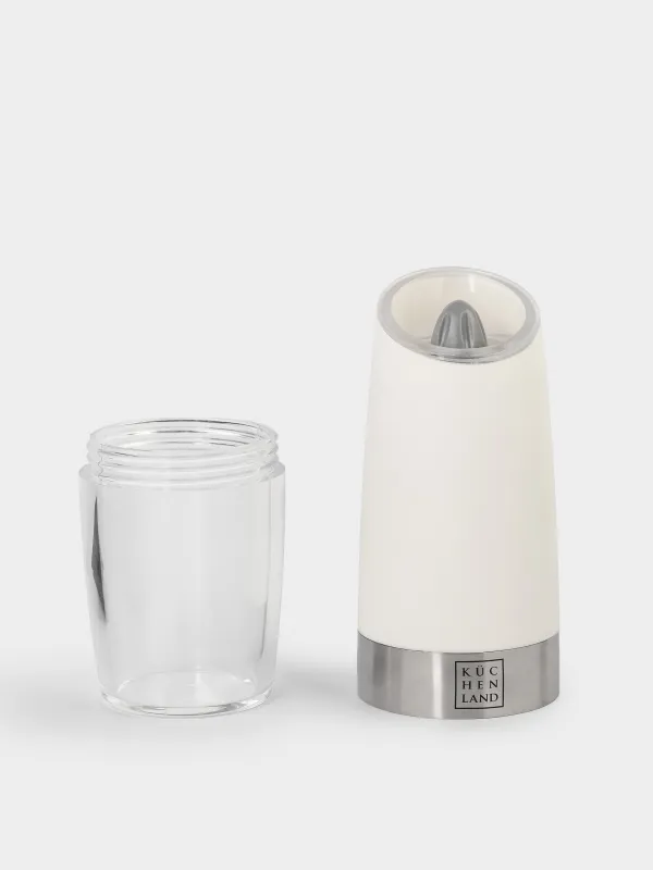 Дәмдеуіш диірмені, 20 см, гравитациялық, пластик/акрил, LED W, ақ, Spicy, image-4