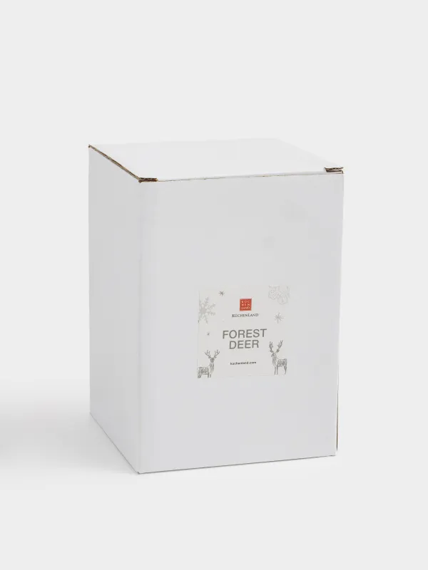 Шам ұстағыш, 12 см, жіңішке шамға арналған, керамика, ақ, Бұғы, Forest deers, image-4