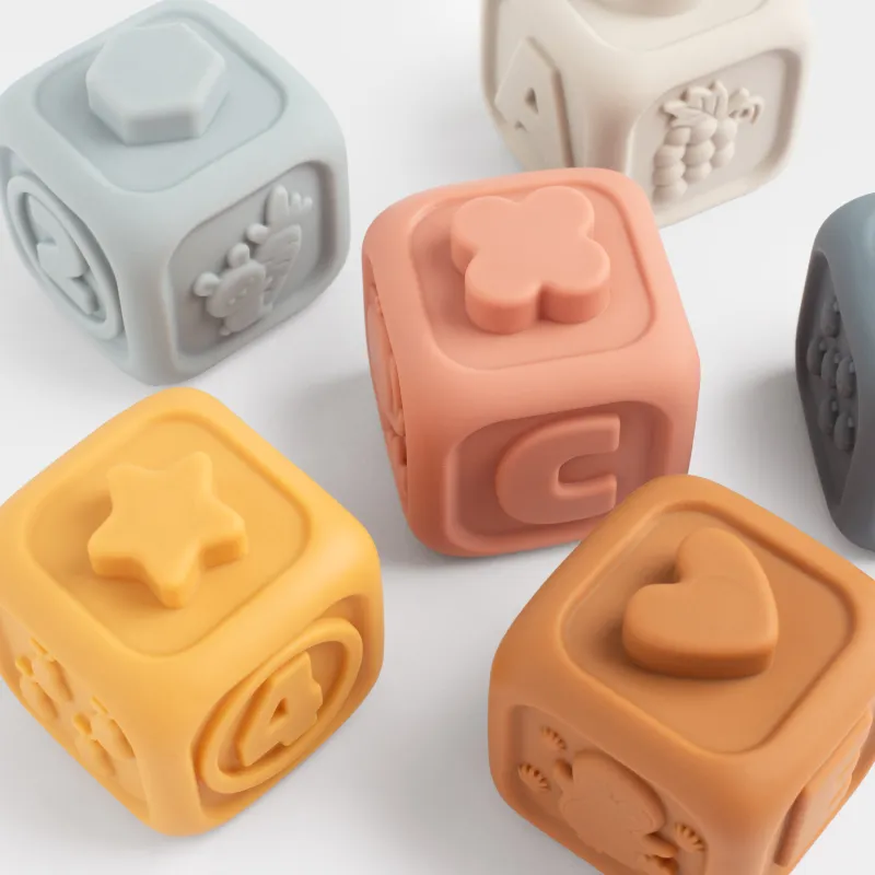 Ойыншық-сұрыптаушы, 6х6 см, 6 зат, дамытушы, ПВХ, түрлі-түсті, текшелер, Kiddy, image-3