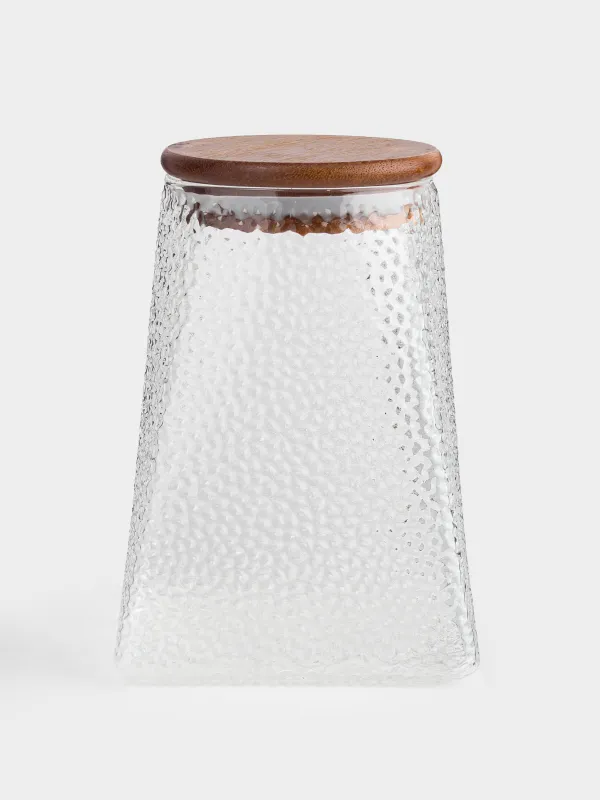 Банка для сыпучих продуктов, 950 мл, стекло/дерево, Relli wood, image-0