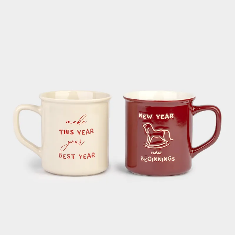 Саптыаяқ, 430 мл, 2 дана, фарфор N, сарғылт-қоңыр/күрең қызыл, Жаңа жылдық микс, Great day