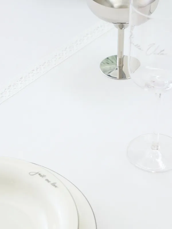 Үстел төсеніші, 40х160 см, PU жабыны бар, полиэстер/вискоза/зығыр, ақ, Шілтер, Comely lace, image-4