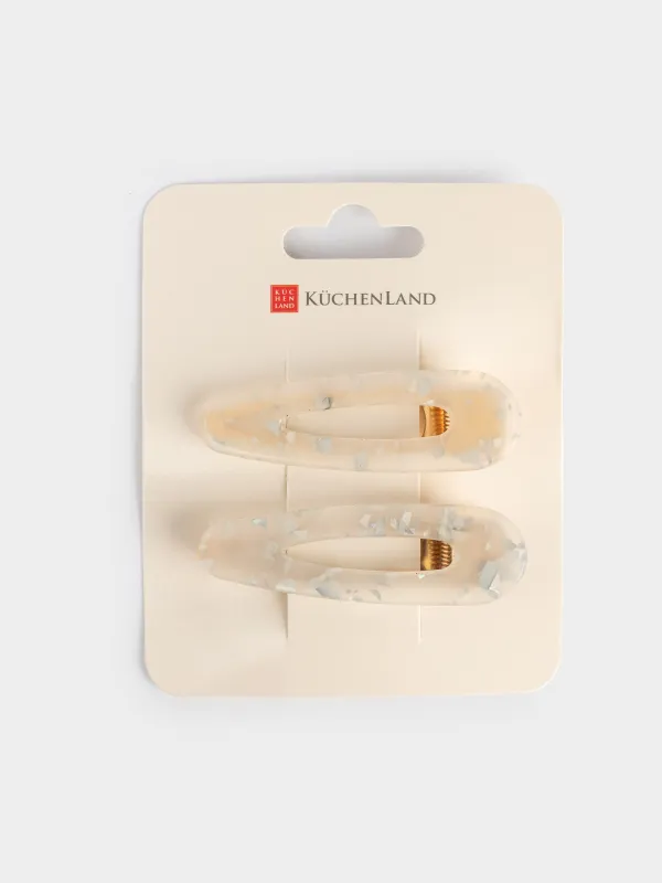 Шаш қыстырғыш, 7 см, 2 дана, акрил/металл, інжу-маржан, Гламур, Glam, image-4