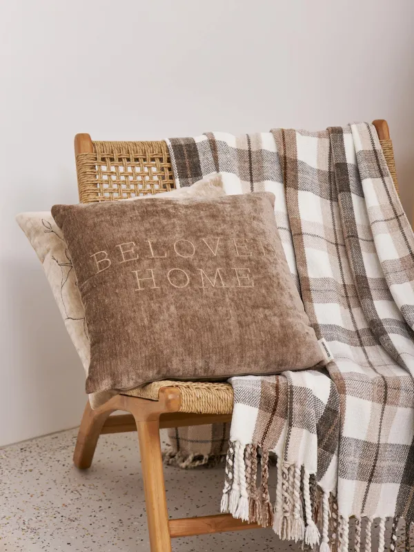 Сәндік жастық, 45х45 см, шенилл/барқыт, қоңыр, Beloved home, Chenill, image-4