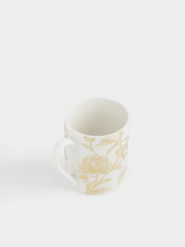 Саптыаяқ, 340 мл, фарфор N, сарғылт-қоңыр және алтын, Сәлдегүлдер, Bloom, image-1