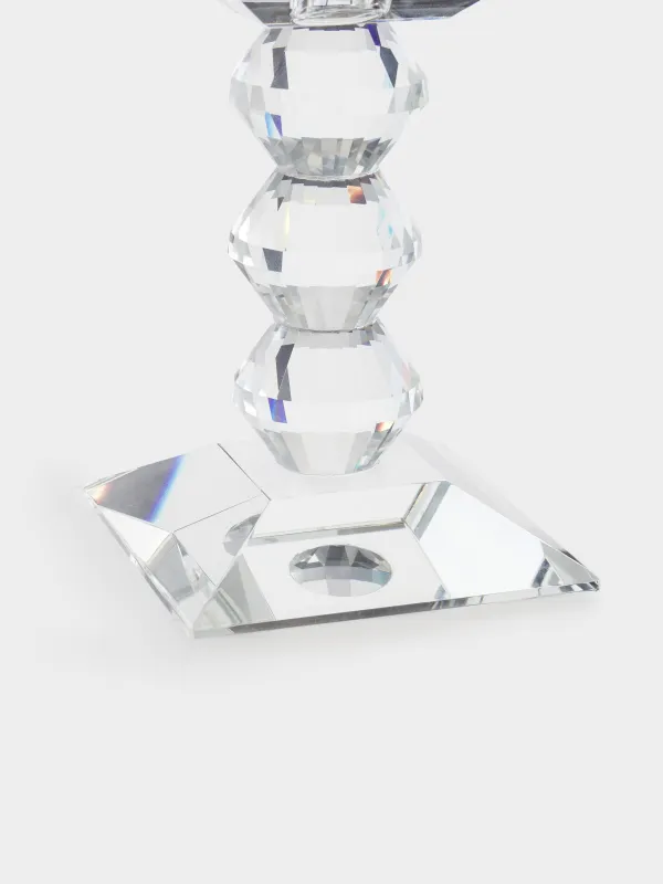 Подсвечник, 15 см, для цилиндрической/тонкой свечи, на ножке, кристальное стекло, Lux crystal, image-2