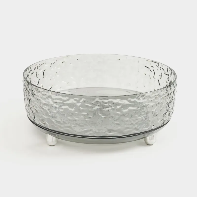 Косметикаға арналған органайзер, 23х9 см, аяқты, айналмалы, пластик, сұр, Renaissance clear